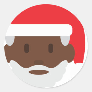 Adesivo emoji preto de Papai Noel