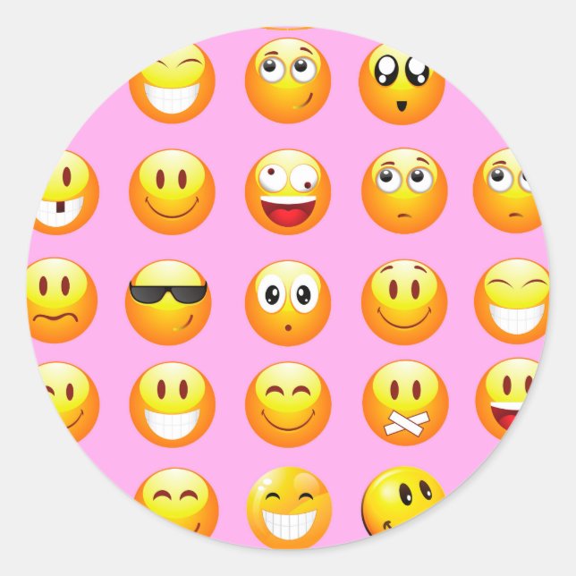 Adesivo emoji rosa pastel (Frente)