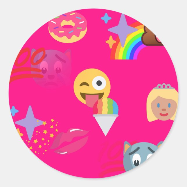 Adesivo emoji rosa quente (Frente)