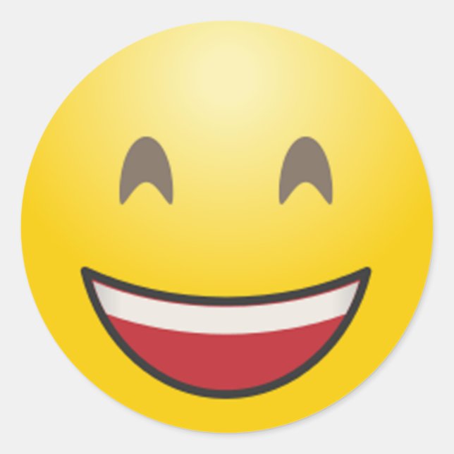 Adesivo Emoji sorrindo rosto com boca aberta e olhos sorri (Frente)