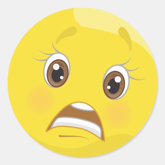 Adesivo Emoji Stickers Preocupados (Frente)