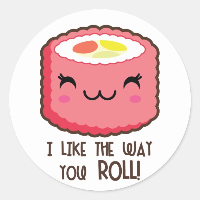 Adesivo Emoji Sushi Roll Stickers (Frente)