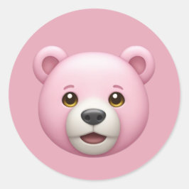 Adesivo Emoji, Urso Rosa Adorável