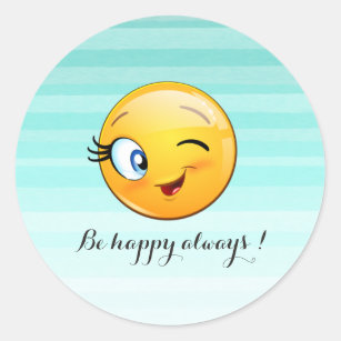 Adesivo Emoji Vencendo Adorável Seja feliz sempre