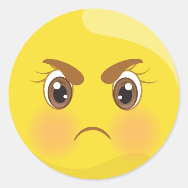 Adesivo Emoji Virado e Zangado (Frente)
