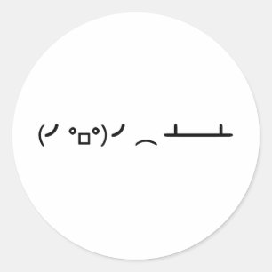 Adesivo Emoticon de Ascii de Inversão de Sacudir mesa