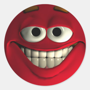 Adesivo Emoticon Vermelho