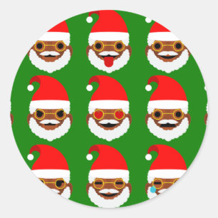 Adesivo emoticons africanos do emoji do papai noel