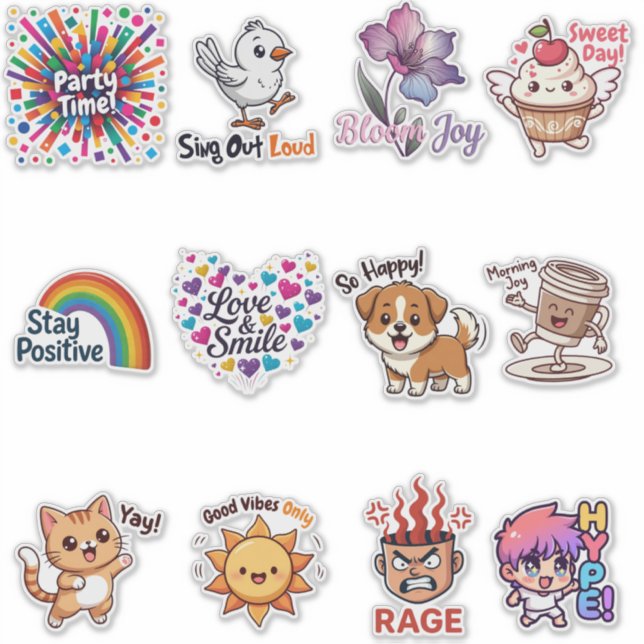 Adesivo Emotional Emoji Sticker Bundle – Cute Expression S (Frente)