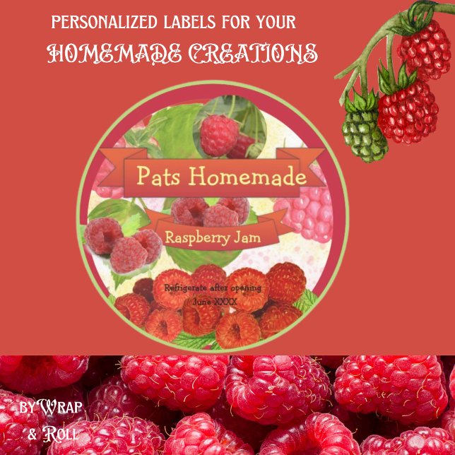 Adesivo Emperramento de framboesa personalizável (Criador carregado)