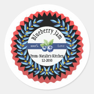 Adesivo Emperramento de mirtilo feito com amor moderno, az