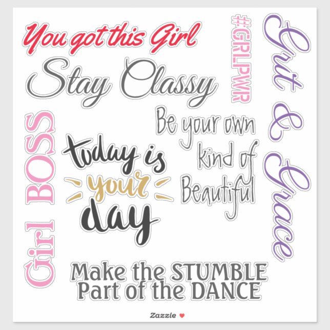 Adesivo Empoderamento de mulheres cita vinil (Folha)