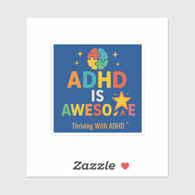 Adesivo Empolgação com ADHD * ADHD incrível (Folha)