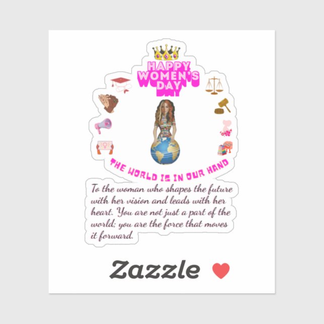 Adesivo Empowered to lead happy women's day (Folha)