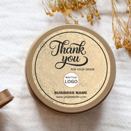 Adesivo Empresa comercial Obrigado Preto Dourado | Adicion