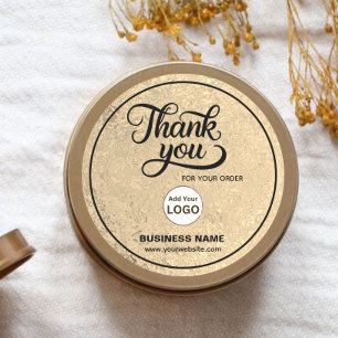 Adesivo Empresa comercial Obrigado Preto Dourado Adicion