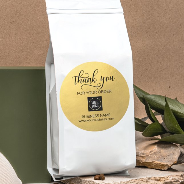 Adesivo Empresa comercial Obrigado Preto Dourado | Adicion (Criador carregado)