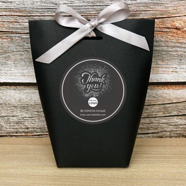 Adesivo Empresa comercial Obrigado Silver | Adicionar LOGO (Criador carregado)