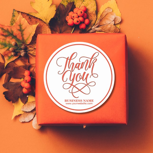 Adesivo Empresa comercial Obrigado vermelho | Adicionar LO (Criador carregado)