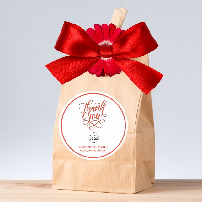 Adesivo Empresa comercial Obrigado vermelho | Adicionar LO (Criador carregado)