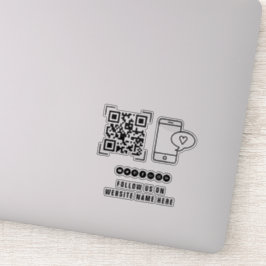 Adesivo Empresa Comercial | Siga-nos Código QR Scan