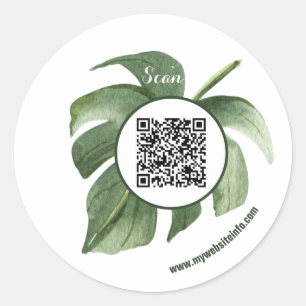 Adesivo Empresa de Código QR Floral Elegante