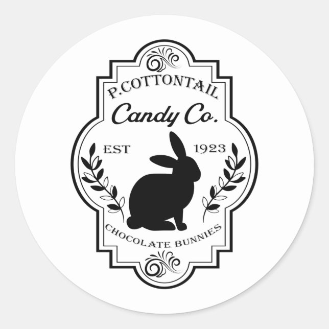 Adesivo empresa de doces Cool cottontail Páscoa (Frente)