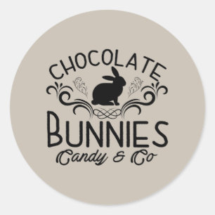 Adesivo Empresa de doces de coelhinhos de chocolate fofos