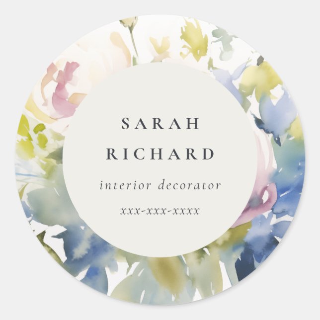 Adesivo Empresa Floral Rosa Lilac Lilac Blush Modern (Frente)