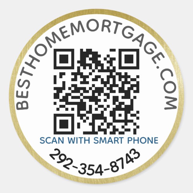 Adesivo Empresa Hipotecária do Realtor de Código QR (Frente)