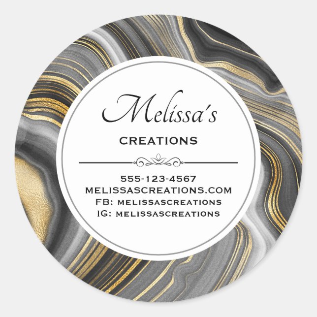 Adesivo Empresa moderna de Gemstone de Geodo Dourado e Cin (Frente)