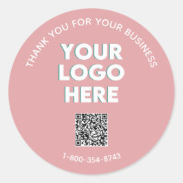 Adesivo Empresa Obrigado Logotipo Personalizado Código QR 