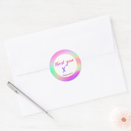 Adesivo Empresa Obrigado Papel de carta Roxo Personalizado