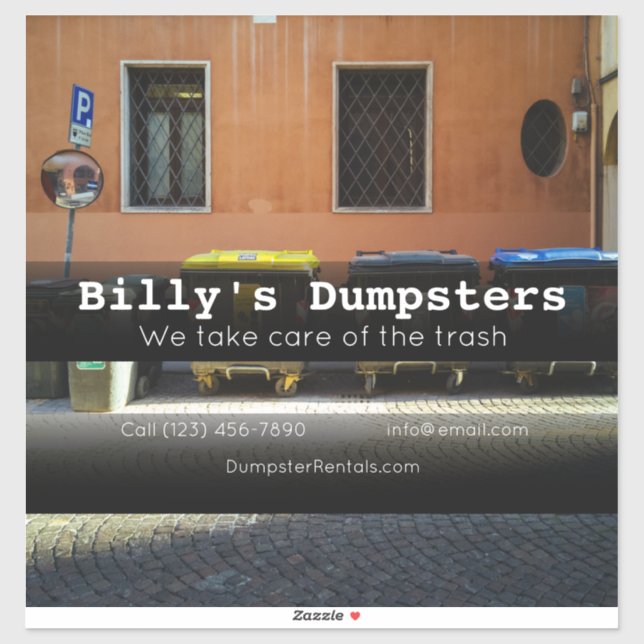 Adesivo Empresas de aluguer de lixo que anunciam veículos (Folha)