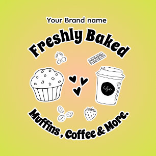 Adesivo Empresas de padaria de café Monograma Autocolante