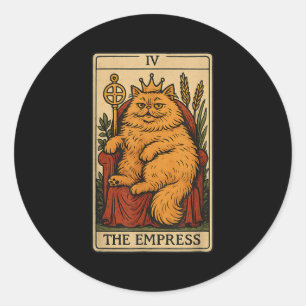 Adesivo Empress Cat Tarot Card Engraçado Witchy Mystical K