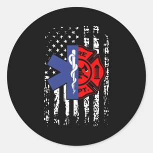 Adesivo Emt Bombeiro Bombeiro Bombeiro American Flag Back