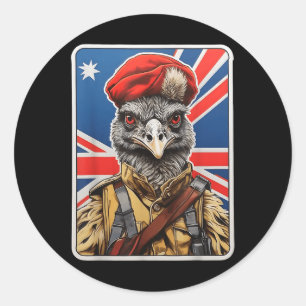 Adesivo Emu War Hero Design - Emu In Militar Uniform