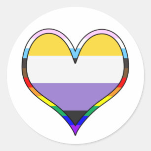 Adesivo Enby Pride Heart
