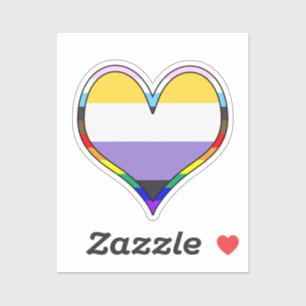 Adesivo Enby Pride Heart Sticker
