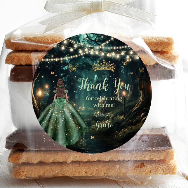 Adesivo Encantada Floresta Emerald Green Vestida Quinceañe (Criador carregado)