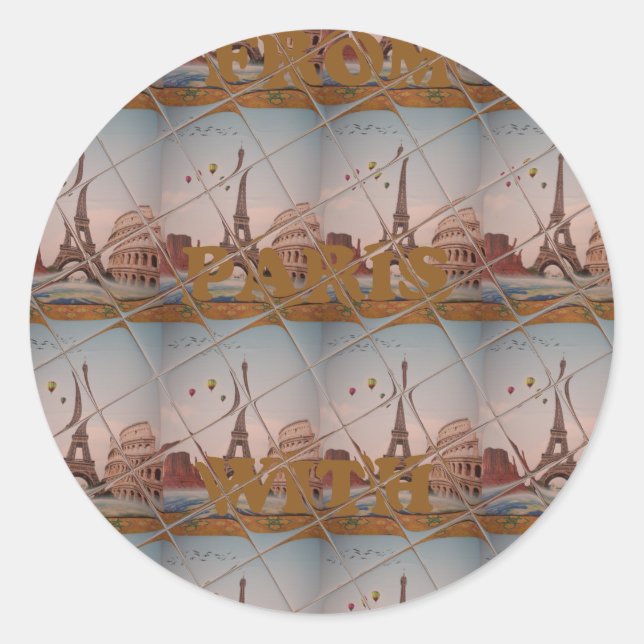 Adesivo Encantado De Paris Com Amor J'aime Paris Design (Frente)