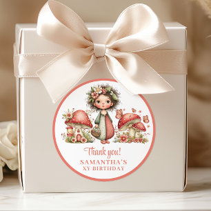Adesivo Encantadora Flor de Fada Rosa de Aniversário Agrad