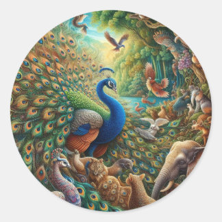 Adesivo 🦚 ✨ Encantando o concerto Peacock na Selva 🎨 🌿