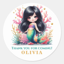 Adesivo Encantando Sereia Mágica Aniversário Obrigado