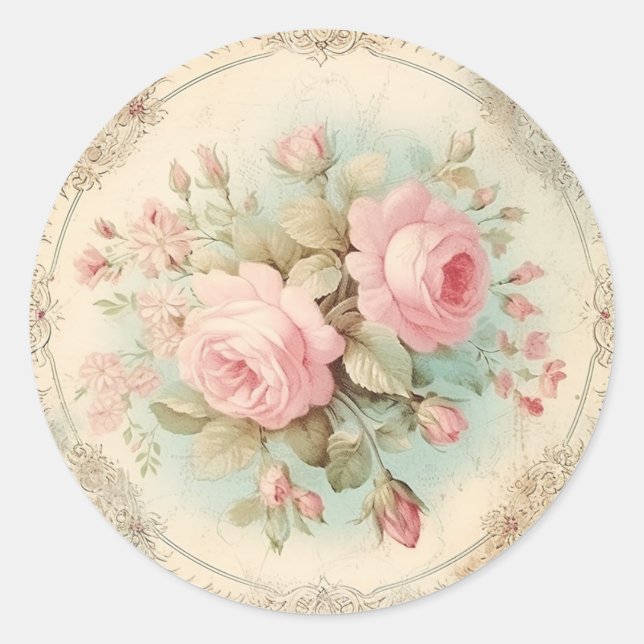Adesivo Encantos que Desvanecem, Rosa Shabby Chic (Frente)