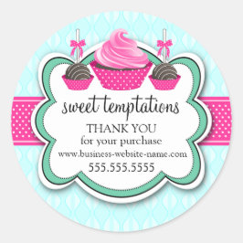 Adesivo Encapsulamento de Cupcake Elegante e Pop de Bolo