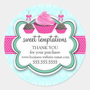 Adesivo Encapsulamento de Cupcake Elegante e Pop de Bolo