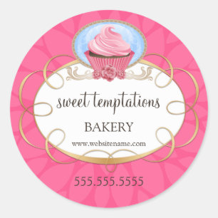 Adesivo Encapsulamento de Cupcake rosa elegante