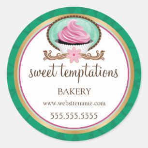 Adesivo Encapsulamento de Cupcake rosa elegante